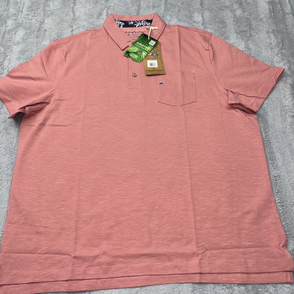 NWT Mens Tailor Vintage Airotec Short Sleeve Sustainable Performance Shirt Sz XL